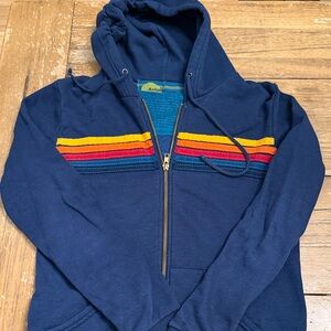 Aviator Nation Navy Hoodie with Colorful Stripes